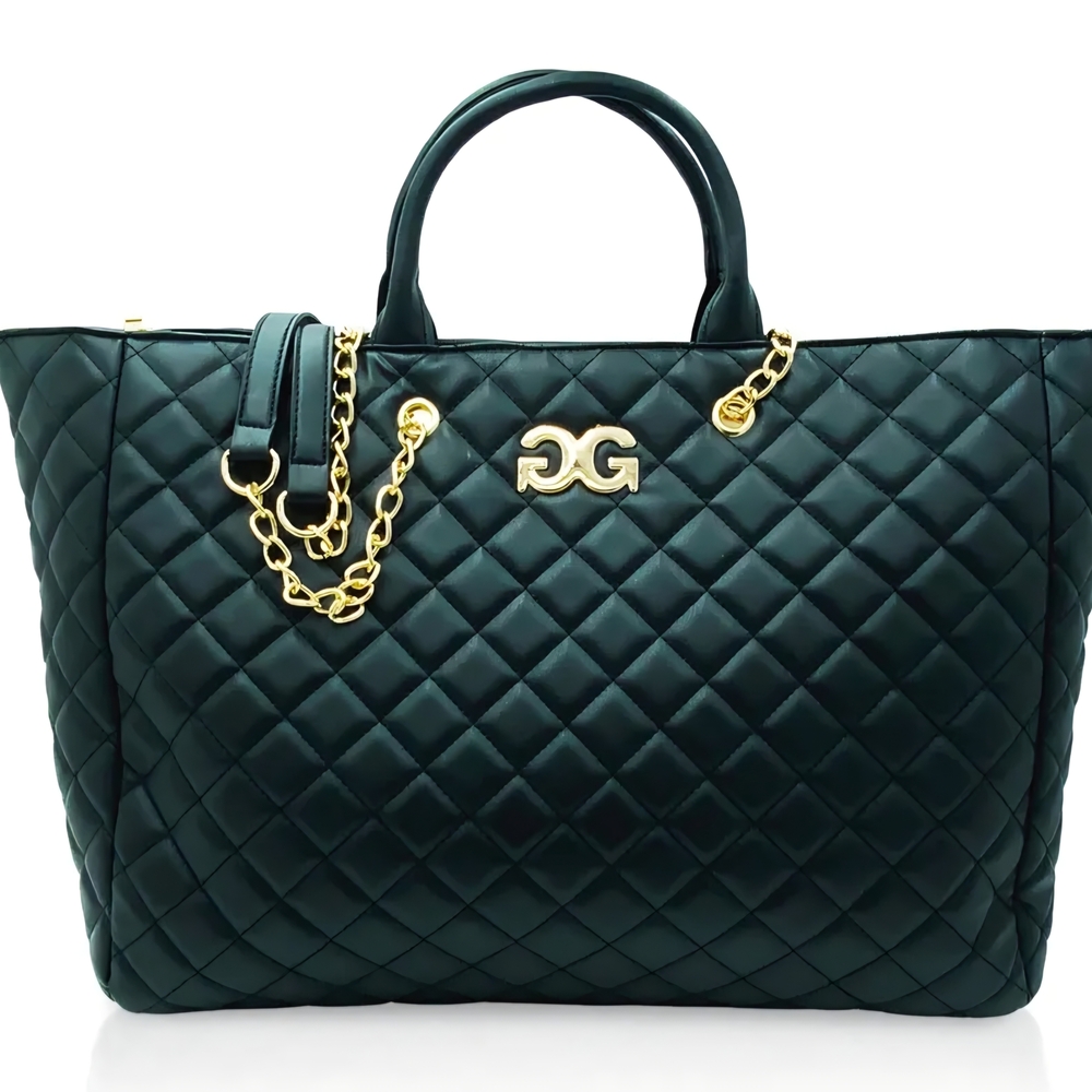 NWT Gilda Paris Quilted Black Tote Bag